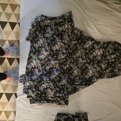 Beautiful Black Flowers Topless Dress With Short