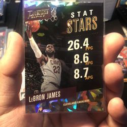 Lebron James 2017-18 Prestige Stat Stars Crystal Cracked Ice Holo Refractor #1