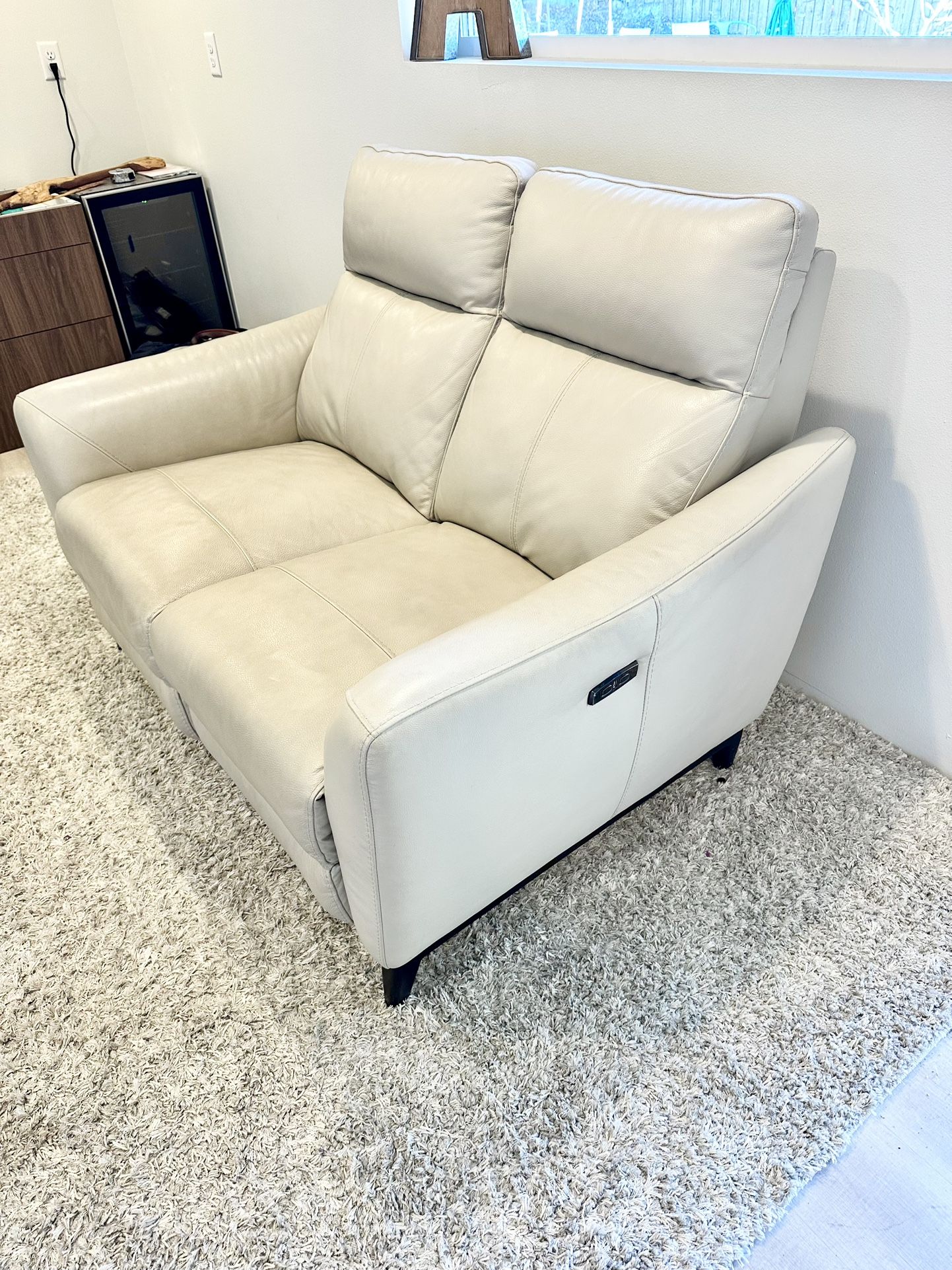 Leather Power Reclining Loveseat / Sofa