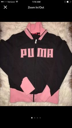 Size small Puma track jacket Black and pink track jacket in great condition