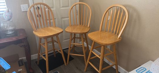 3 Wood Barstools