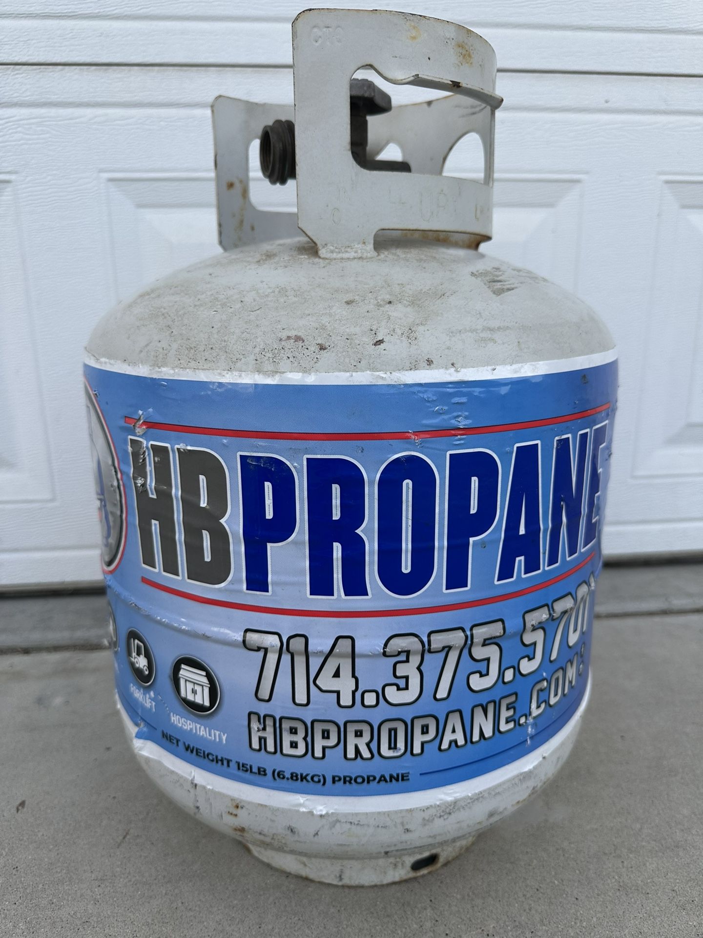 Empty Propane gas tank for grill BBQ
