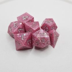 TTRPG Dice Set PinK Sparkles 