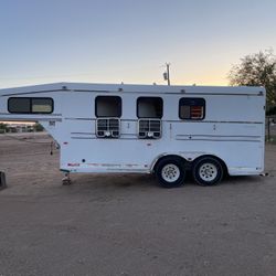 1997 Arrowhead 3 Horse Slant Gooseneck Horse Trailer 