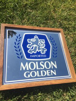 Molson Golden beer mirror vintage bar sign