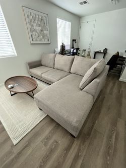 L-Shaped Sectional Couch - Natural Gray Lightly Used 