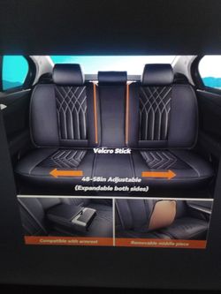 New Back seat cover for most cars & SUVs adjustable width durable waterproof in black