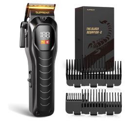 SUPRENT Mens Hair Clipper-Rechargeable Hair Cutting Kits with LED Display, Cordless Hair Clipper for Home Use & Barbers (Black)