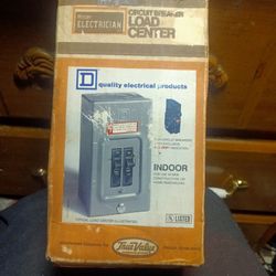 Vintage Circuit Breaker Center 30 Amps 2 Branch Spaces 2 Pole Maximum Surface Cover Included.