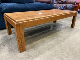 Red Oak Rectangular Coffee Table with Stepped Edge Profile