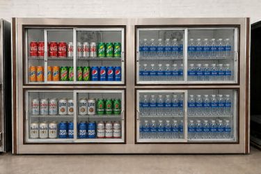 Worldwide Refrigeration WW 144 Commercial 8-Door Sliding Glass Refrigerator - Stainless Steel
