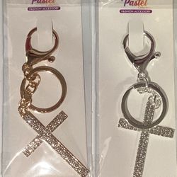 Beautiful Diamond  Cross Keychain
