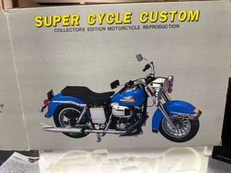 Vintage Super Cycle Custom Collectors Edition Motorcycle Reproduction Die-Cast Model 16” - New in Box
