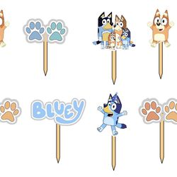 Bluey Birthday Cupcake Toppers