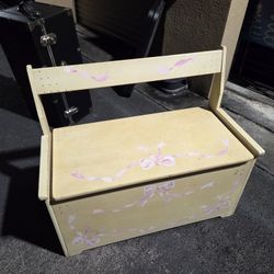 Wooden Storage Bench Kids Children Toys Nice Repurpose Piece 