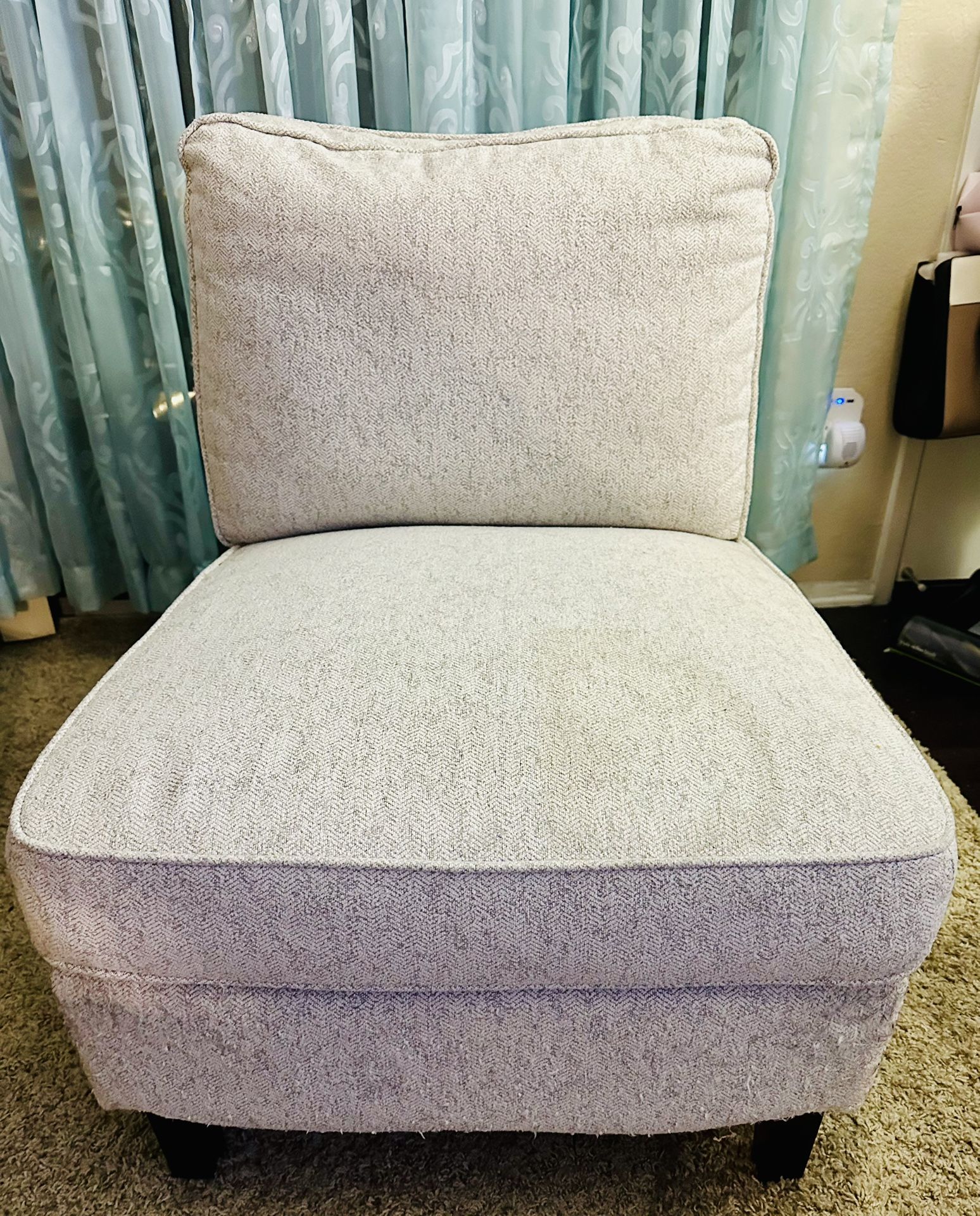 Armless Accent Chair - Light Gray Fabric - Pickup Only!