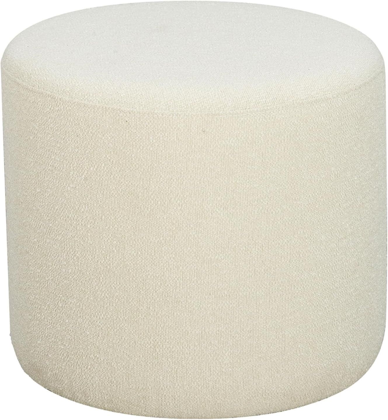 White Boucle Ottoman