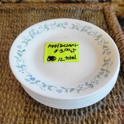 12-VTG Corelle Country Cottage 6 3/4" Appetizer/Dessert Plates
