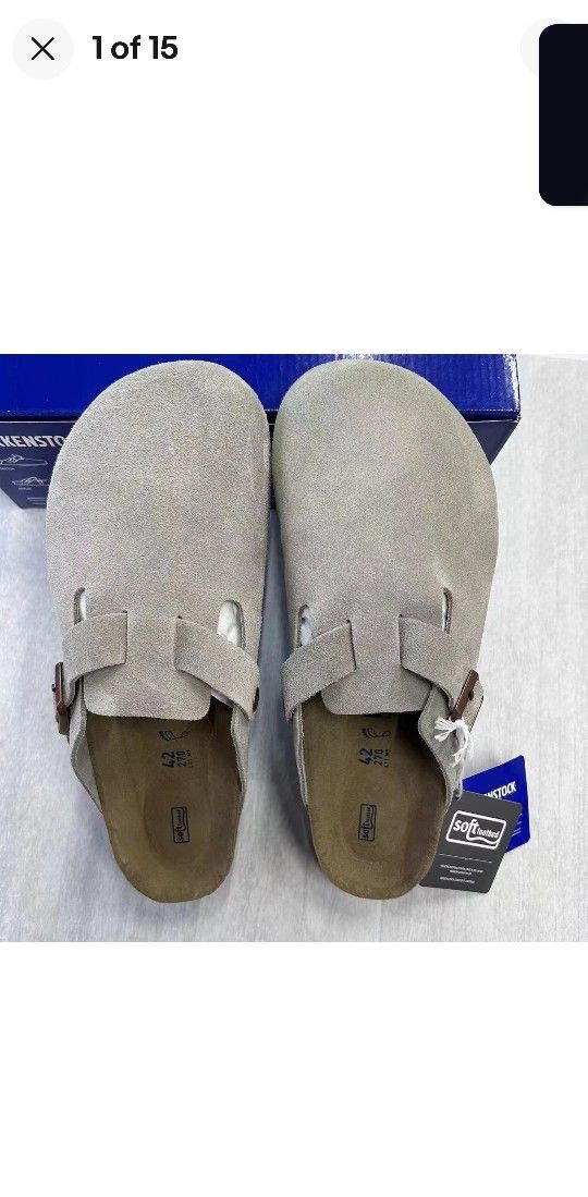 Taupe Boston Birkenstock Size 42