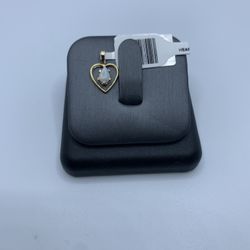 14k Gold Heart/ Pearl Opal Pendant 