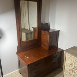 Antique Vanity Dresser w/ Mirror