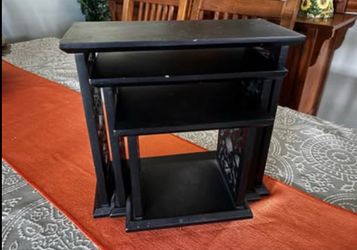 Set of 3 Black Nesting Tables Display Risers