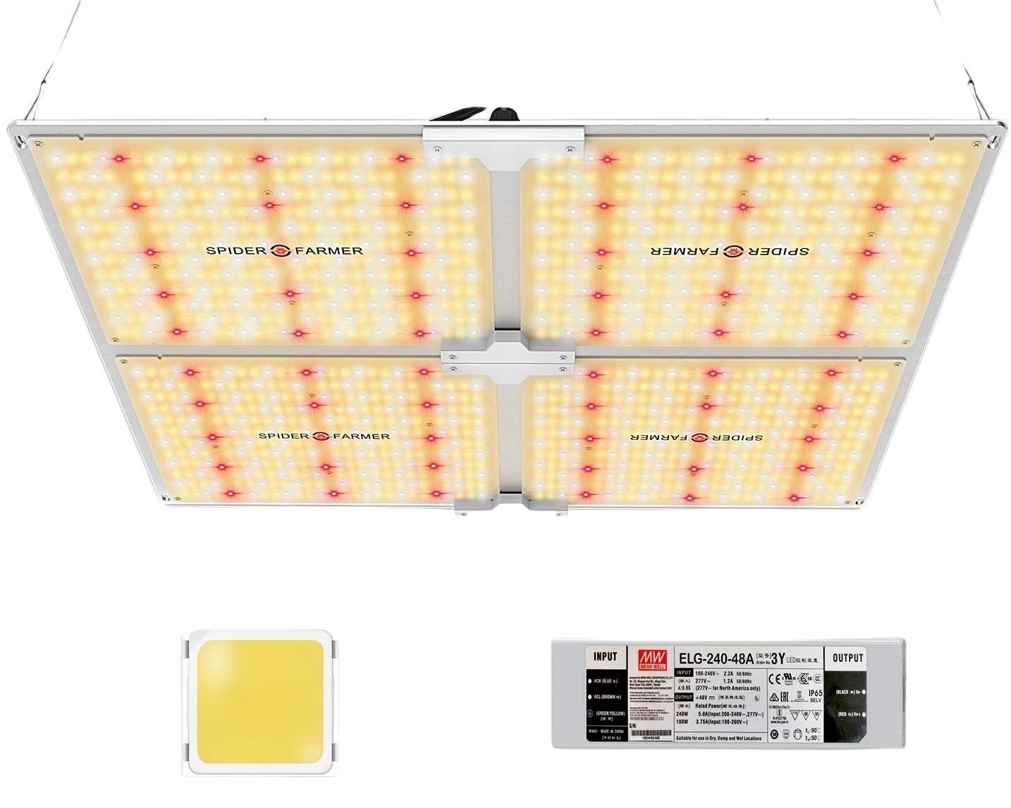2 Spider Farmer SF4000 4x4 LED Grow Light