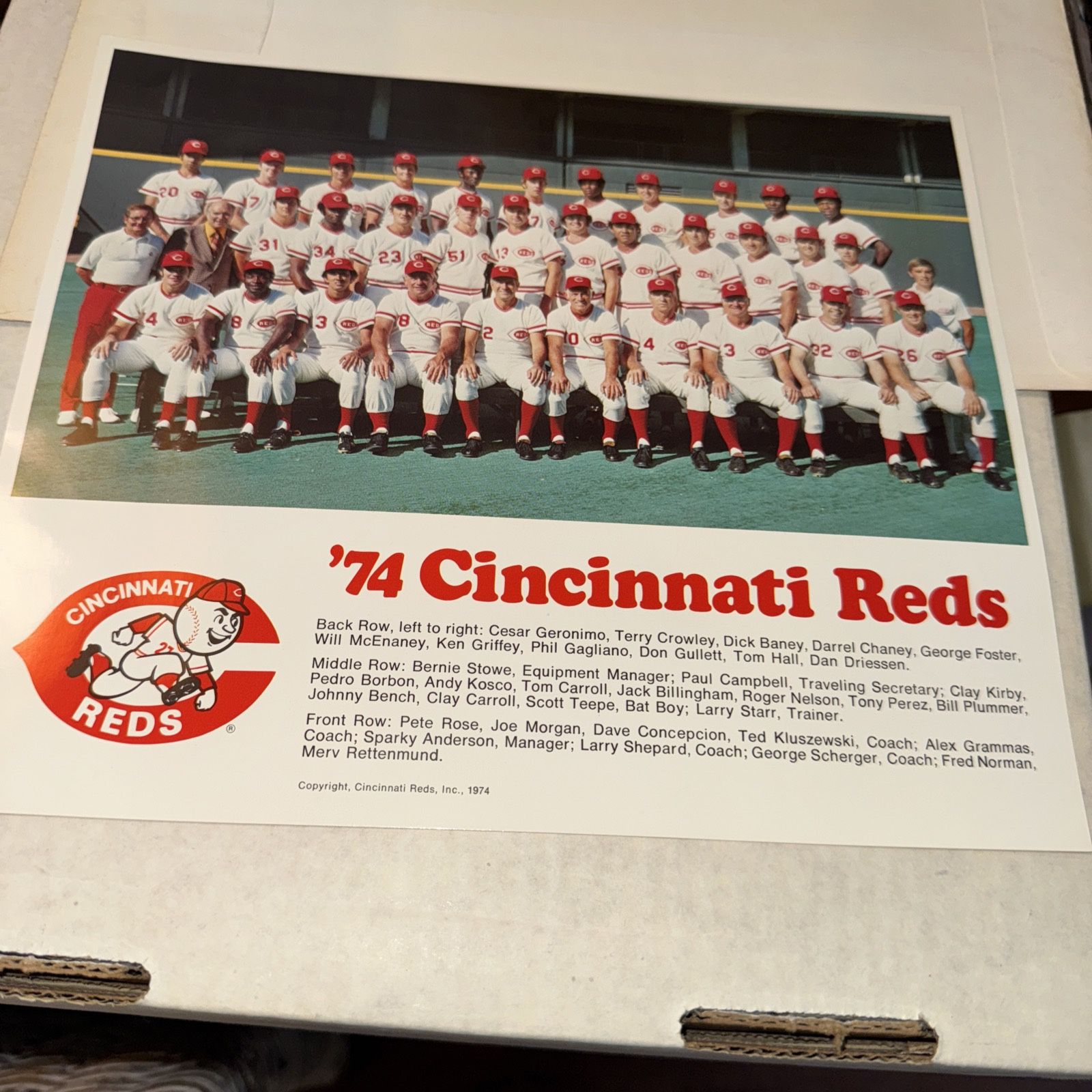 1974 CINCINNATI REDS 8X10 OFFICIAL TEAM PHOTO BASEBALL PICTURE MLB ROSE GRIFFEY