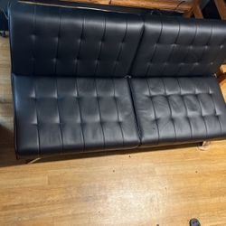 Black Leather Futon