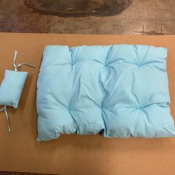 Rectangular Light Blue Replacement Cushion Pillow w/ 1 Small Pillow 