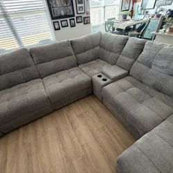 6 PC Sectional Slider 3 Pieces Slide Out To Make A Chaise 