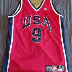 Nike Men's JORDAN USA Legends Basketball Jersey, Red/Blue, Size L