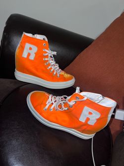 Ruco Line orange metallic “R” sneakers women’s size 41 = 10