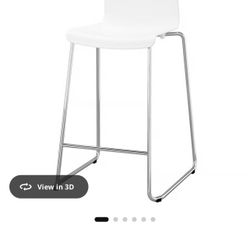 2 White IKEA GLENN Barstools 