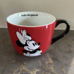 Brand New Collectible Disney Minnie Mouse Mug.  Reads “Hello Gorgeous!” On The Inside. 