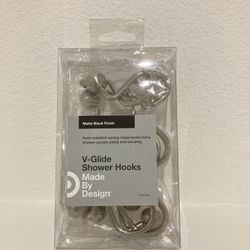 New  V-Glide Shower Hooks- 12 Count
