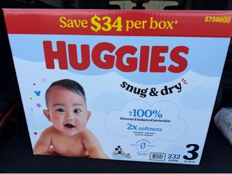 Huggies snug and dry size 3 232 ct