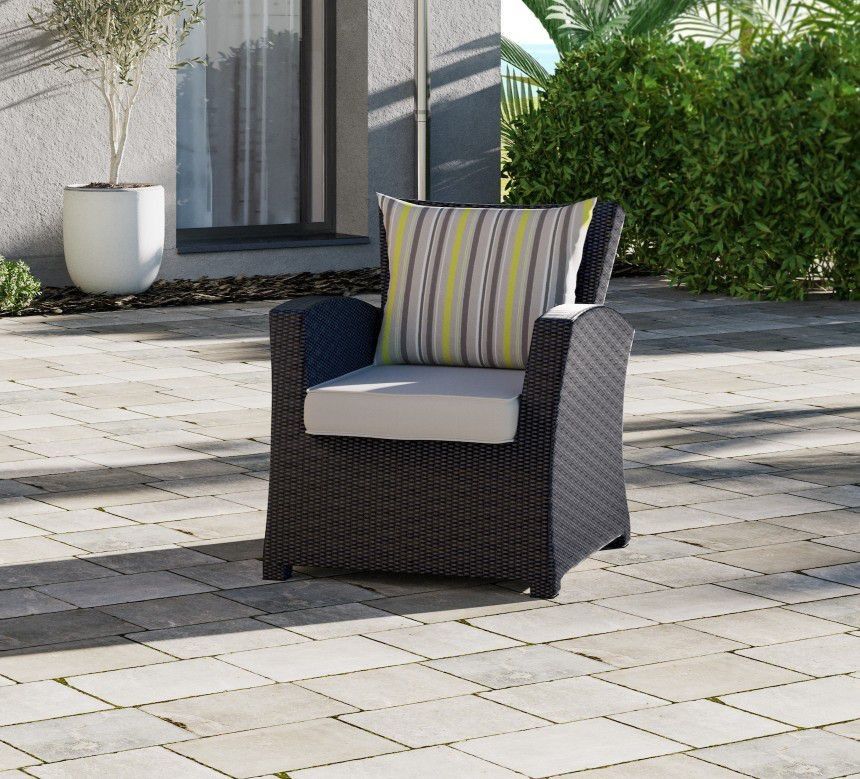 BRAND NEW Person Sofa Chair Black Synthetic Wicker Patio | Ideal Furniture For Outdoor