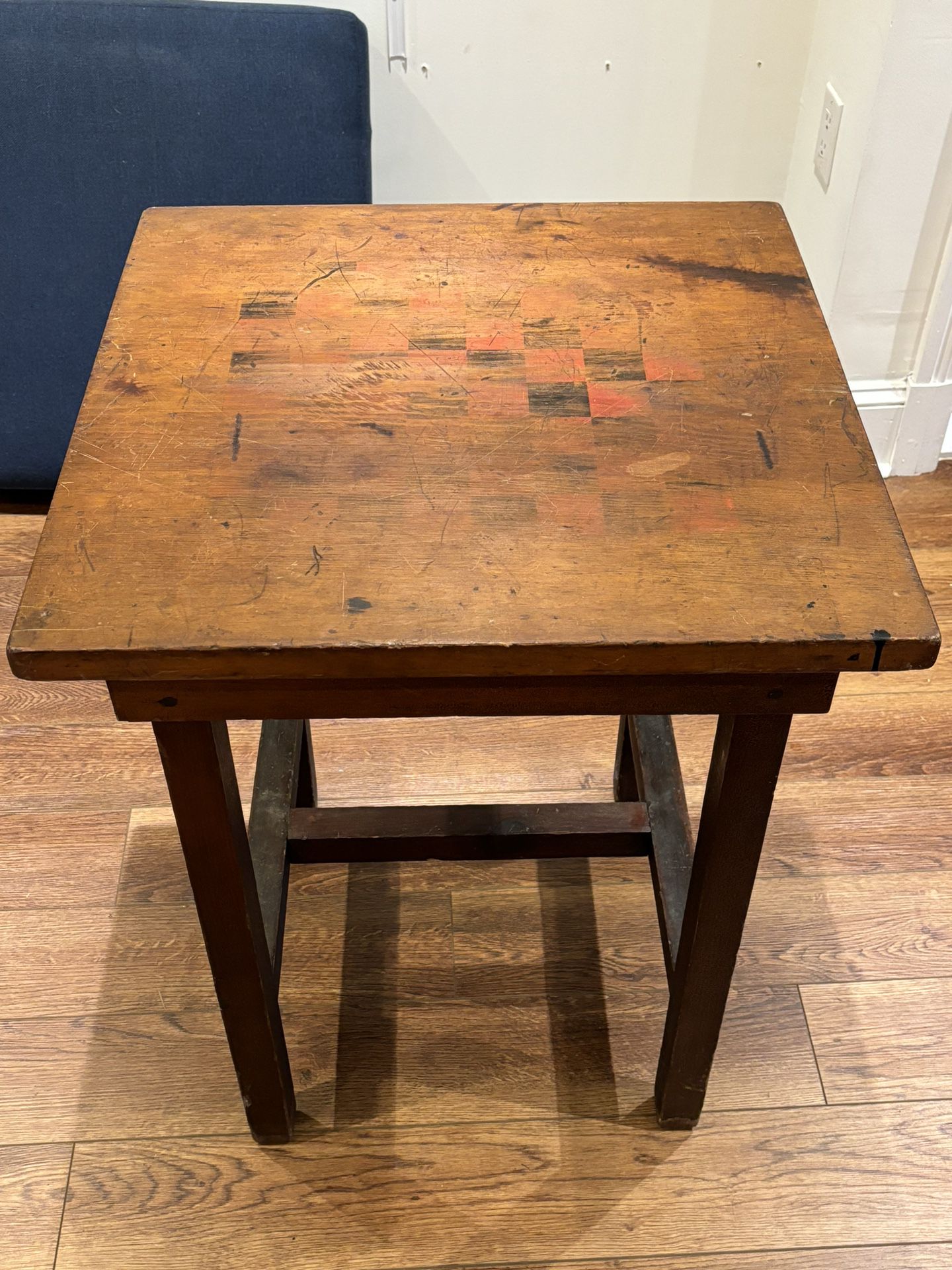 Antique Checkerboard Table 