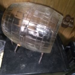 A Antique And Vintage Glass Barrel With Stand