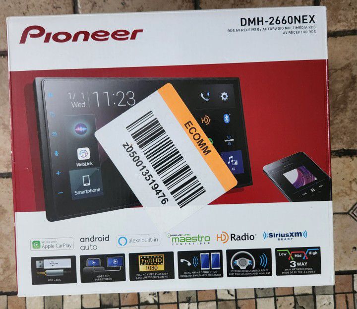 Pioneer - 6.8" Android Auto  and Apple CarPlay  Bluetooth Digital Media (DM) Receiver - Black