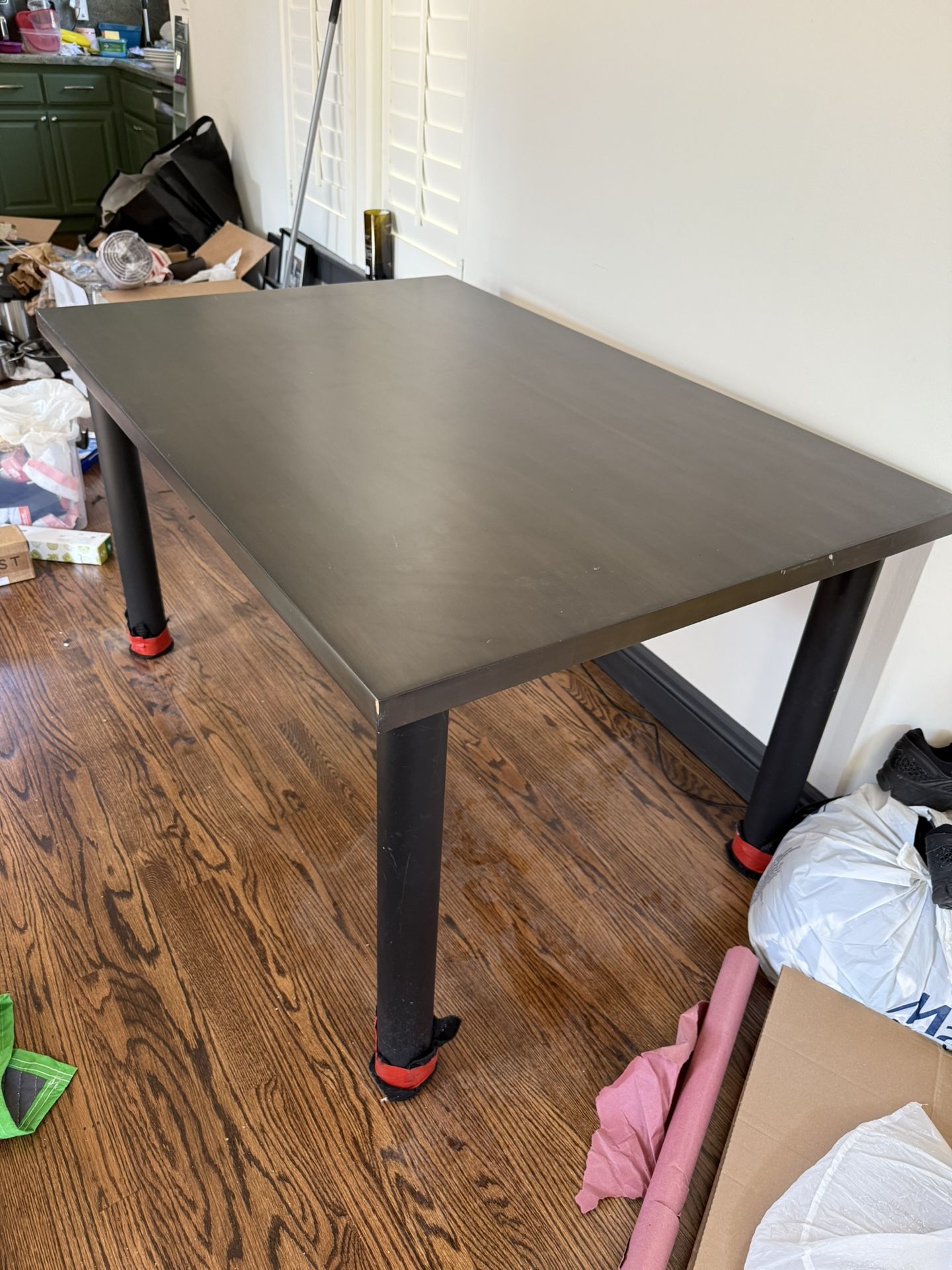 Free Table with butcher block top And dark mahogany finish