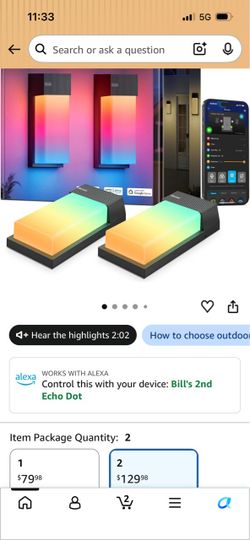 Outdoor wall lights app/remote controlled various colors of light that pulsate to music at your parties outside and it’s a 2 pack