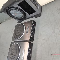 Car Subwoofers With Amplifiers built in LOT 3 Pcs
