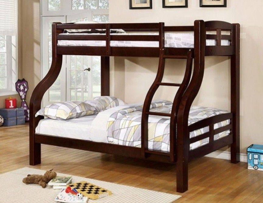 Brand New Espresso Twin Over Full Bunk Bed
