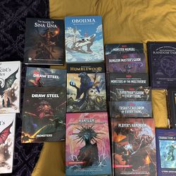 TTRPG Book Collection – D&D 5e, MCDM, & Indie Settings (Priced to Move)