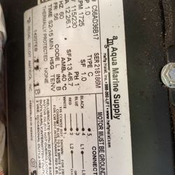 Aquamarine New 1HP Lift Motor
