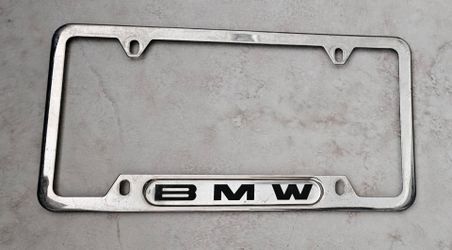 Genuine BMW License Plate Frame Stainless Steel