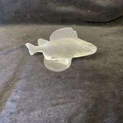 Vintage Lalique Crystal Fish Figurine / Paperweight "Le Poisson" Perch