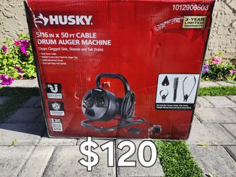 HUSKY 5/16in x 50ft. CABLE DRUM AUGER MACHINE